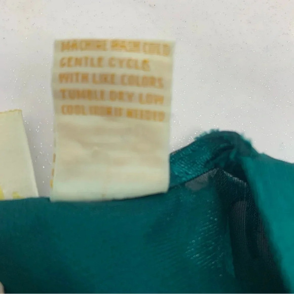 Victoria Secret Gold Label Night Shirt Medium Long Sleeve Semi Sheer Green Vtg - Picture 11 of 13